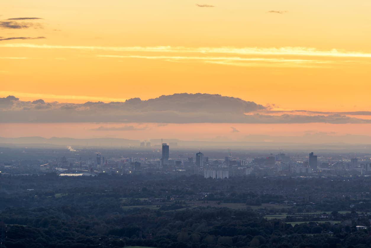Panoramic view of Greater Manchester