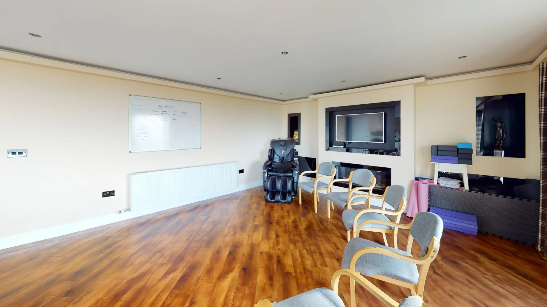 Group therapy room for residents to take part in shared, group therapy sessions at rehabilitation residential treatment centre, Ocean Recovery