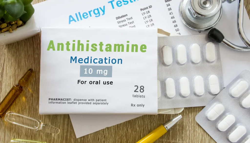 Can You Get Addicted to Antihistamines? An image of a packet of antihistamine tablets