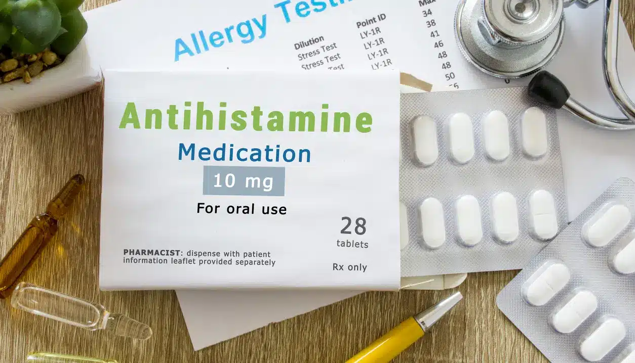 Can You Get Addicted to Antihistamines? An image of a packet of antihistamine tablets