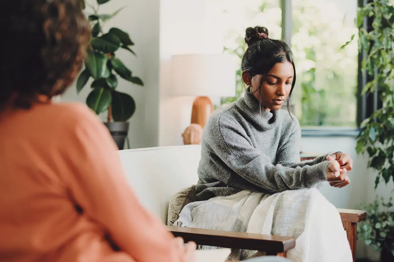 A woman in an LSD Addiction Treatment session